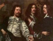 DOBSON, William The Painter with Sir Charles Cottrell and Sir Balthasar Gerbier about oil painting reproduction